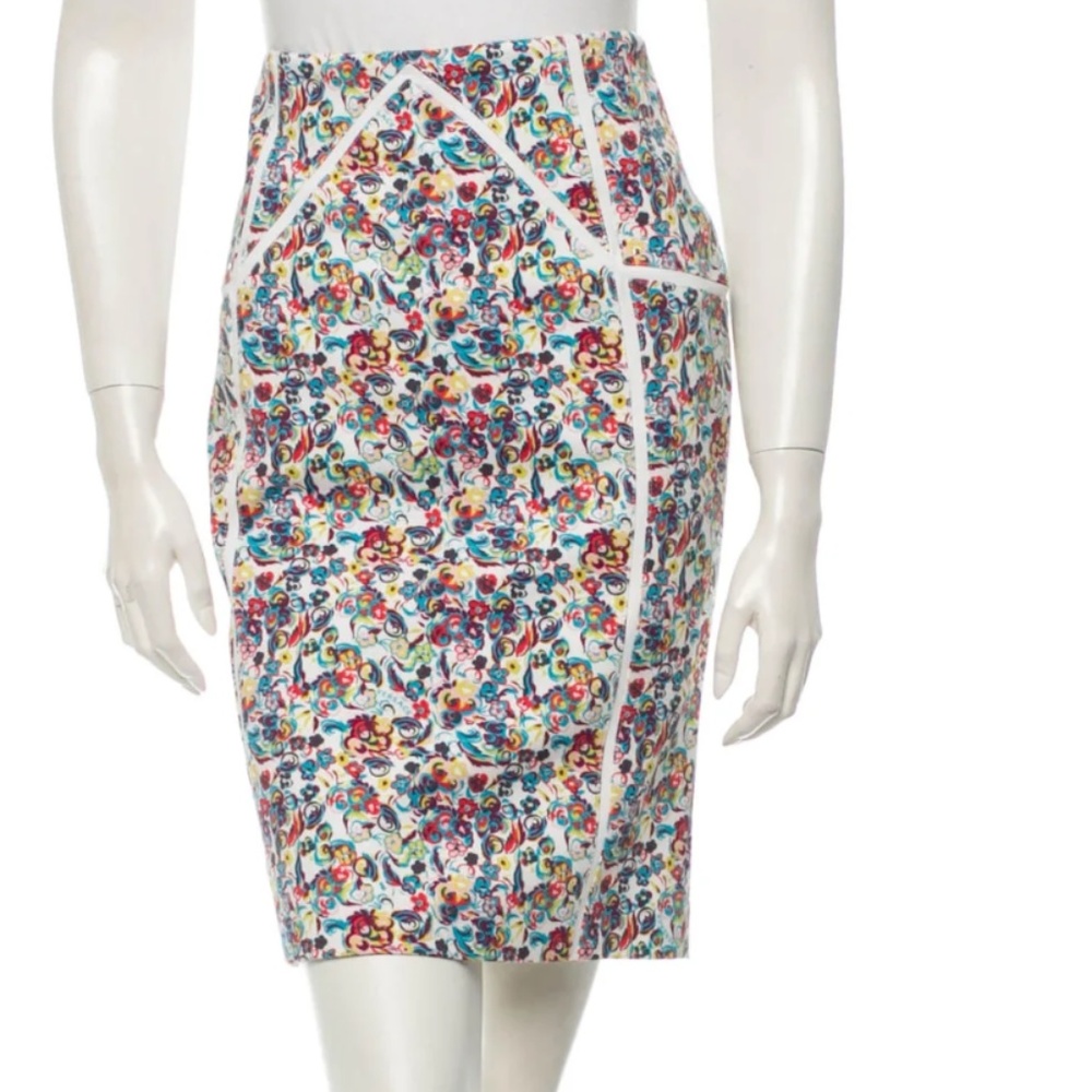 Versace lined floral pencil skirt (med)